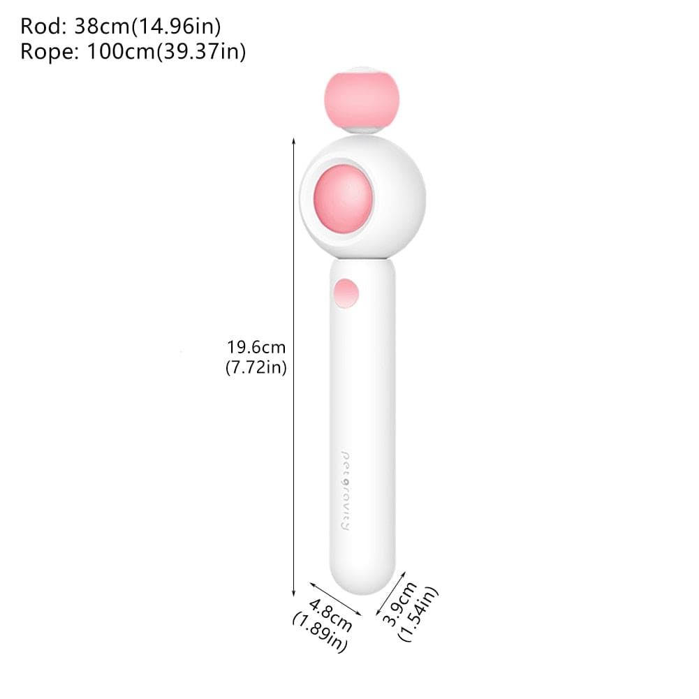 Retractable feather teaser toy for feline play
