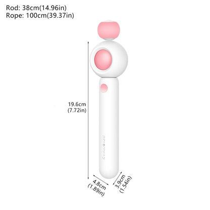 Retractable feather teaser toy for feline play