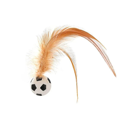 Bouncy Feather Cat Toy Balls- Lightweight and safe cat toy balls with unpredictable bounce