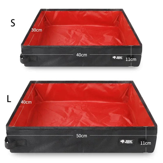 Lightweight collapsible travel litter box for cats