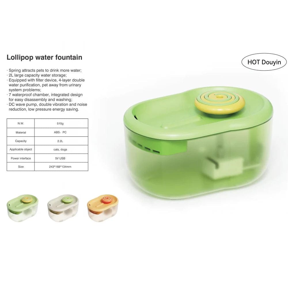 Lollipop-Style Smart Pet Water Fountain