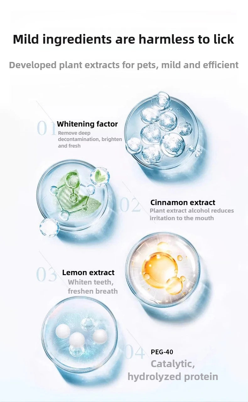Diagram of plant extracts with text about their uses and safety for pets.