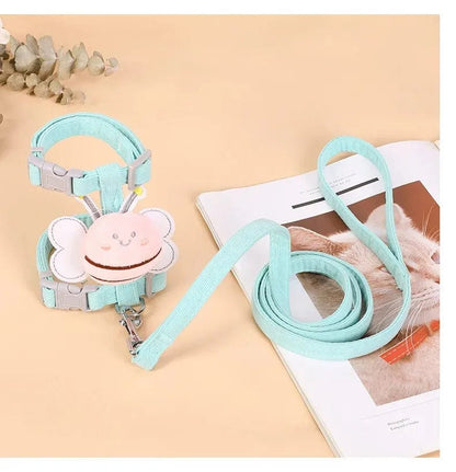 Mint Green Variant Cat Harness and Leash Set