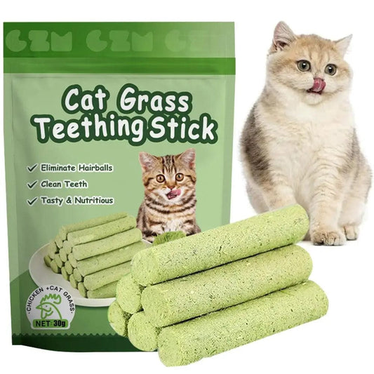 Natural cat grass teething stick for kittens and adult cats

