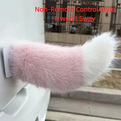 Furry object attached to a wall with text indicating it won't sway.