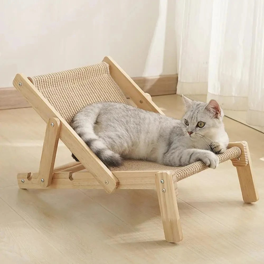 Pet-friendly sisal rocking chair for indoor use