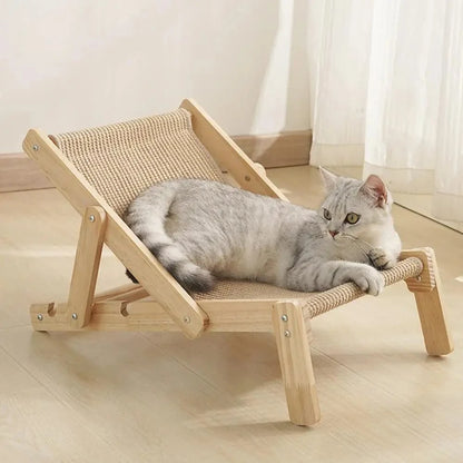 Pet-friendly sisal rocking chair for indoor use