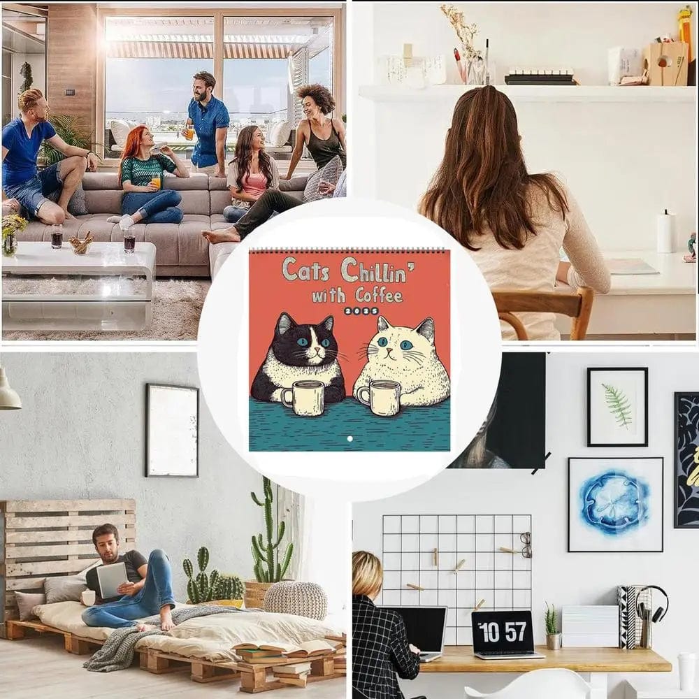 Practical and stylish cat calendar 2025 for kitchen or bedroom

