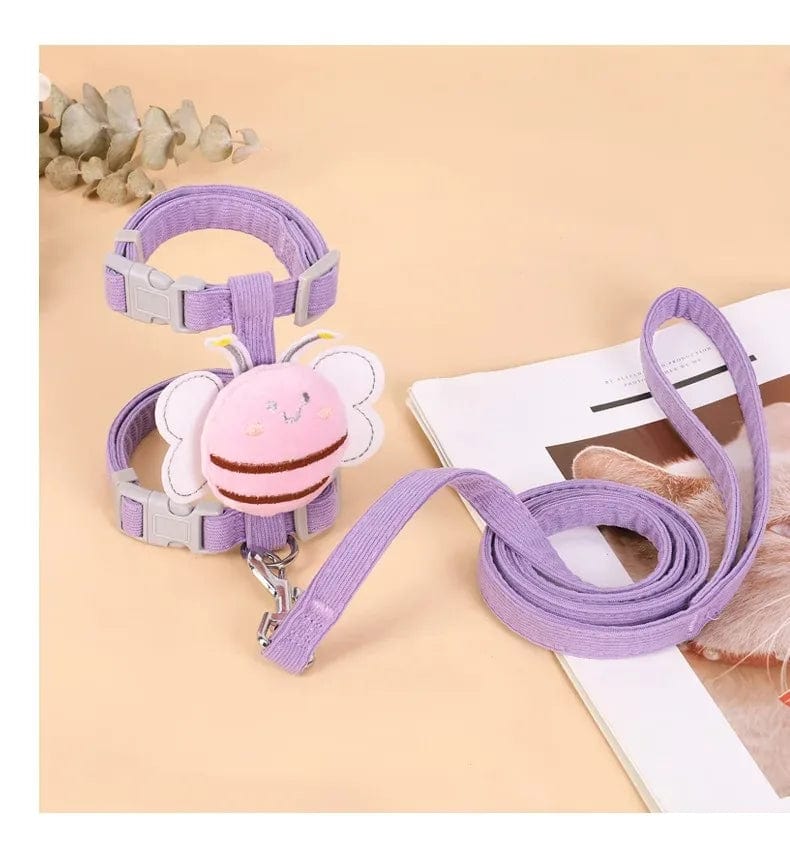 Purple Variant Cat Harness and Leash Set