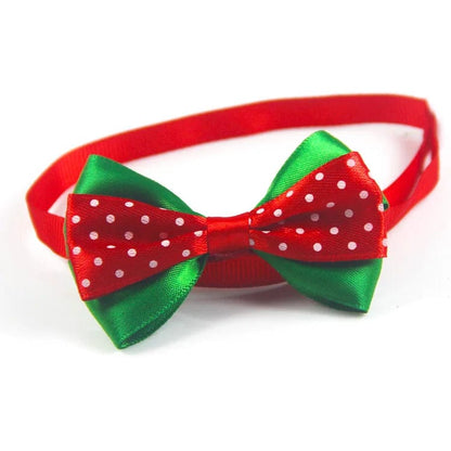 Red and Green Polka Dot Bow Tie