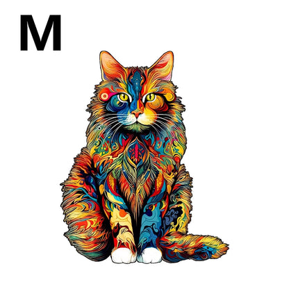 Relaxing sitting cat jigsaw puzzle to reduce stress and unwind