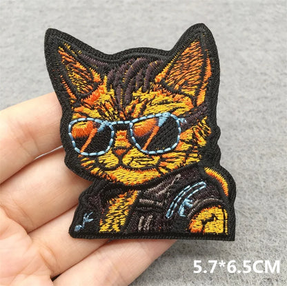 Cat Face Embroidered Clothes Patches