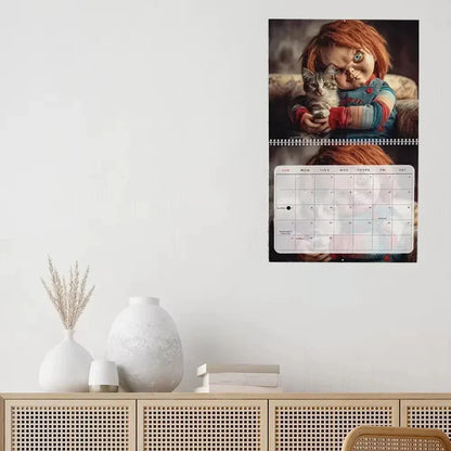 Hangable Scary Horror Cat Themed 2026 Calendar