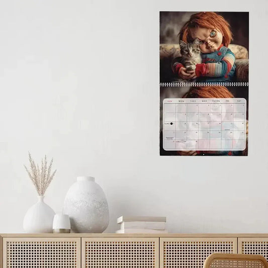 Hangable Scary Horror Cat Themed 2026 Calendar