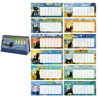 2027 Black Cat Desk Calendar