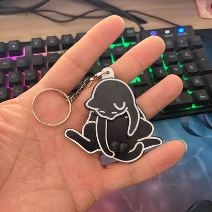 Cute Pull Play Cat Keychain