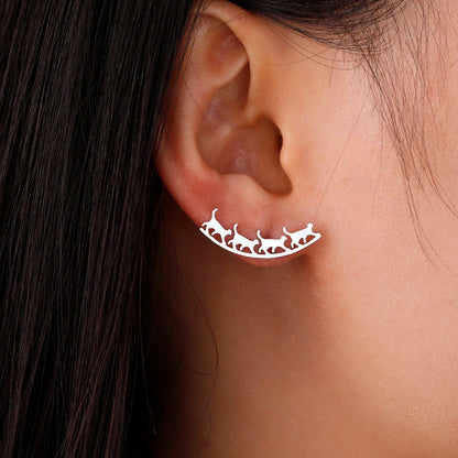 womens kitten earrings