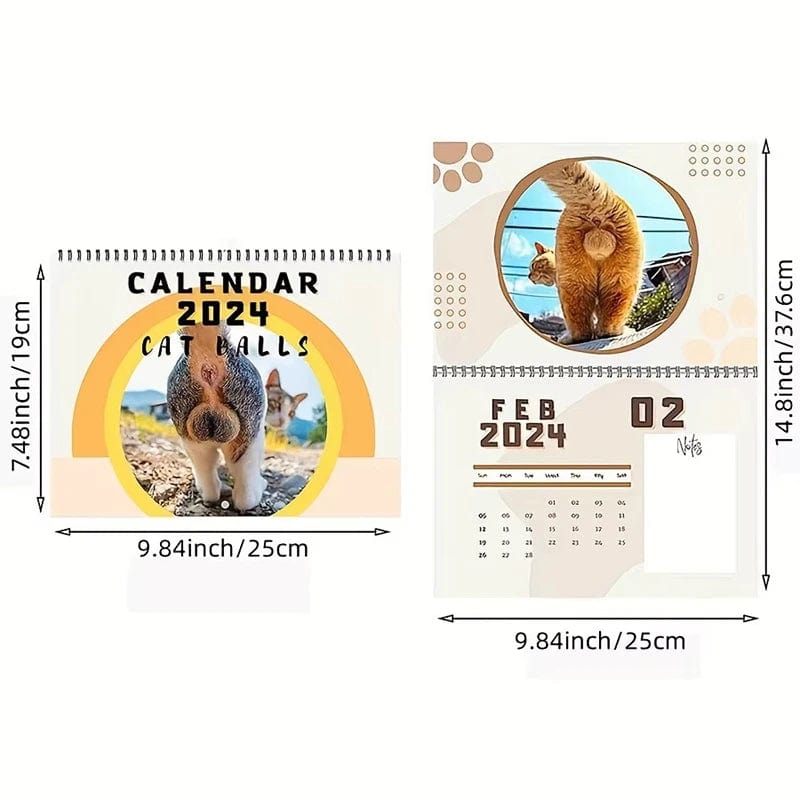 Hilarious Cat Buttholes 2025 Calendar