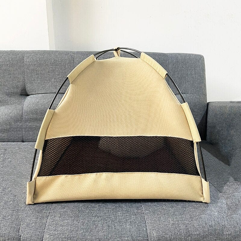 Sturdy canvas cat tent with waterproof capabilities