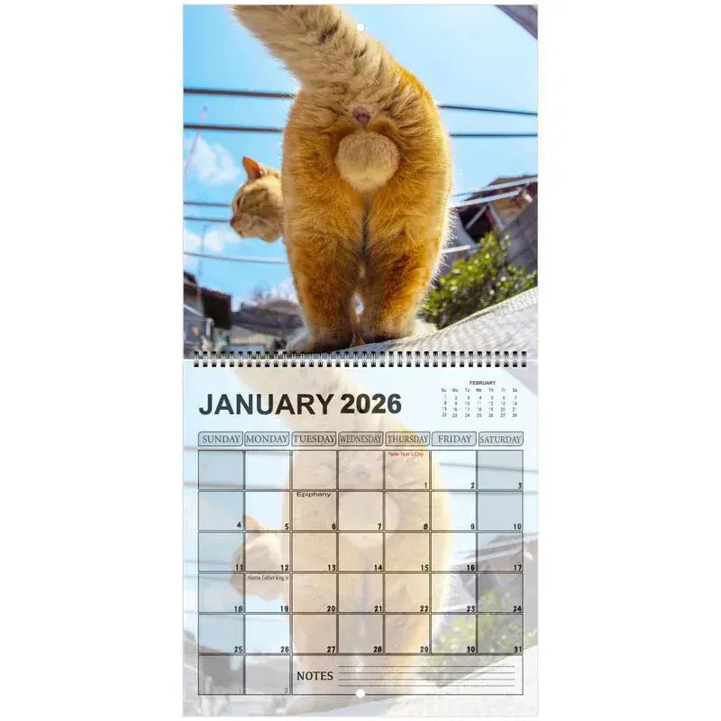 2026 Cat Butt Funny Calendar