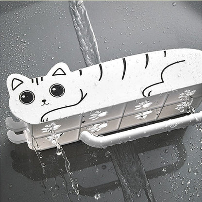 Cat lover's bathroom shelf