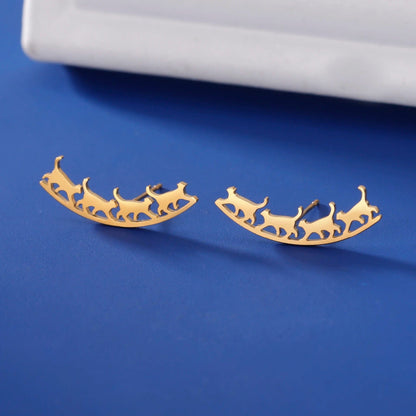 womens kitten earrings