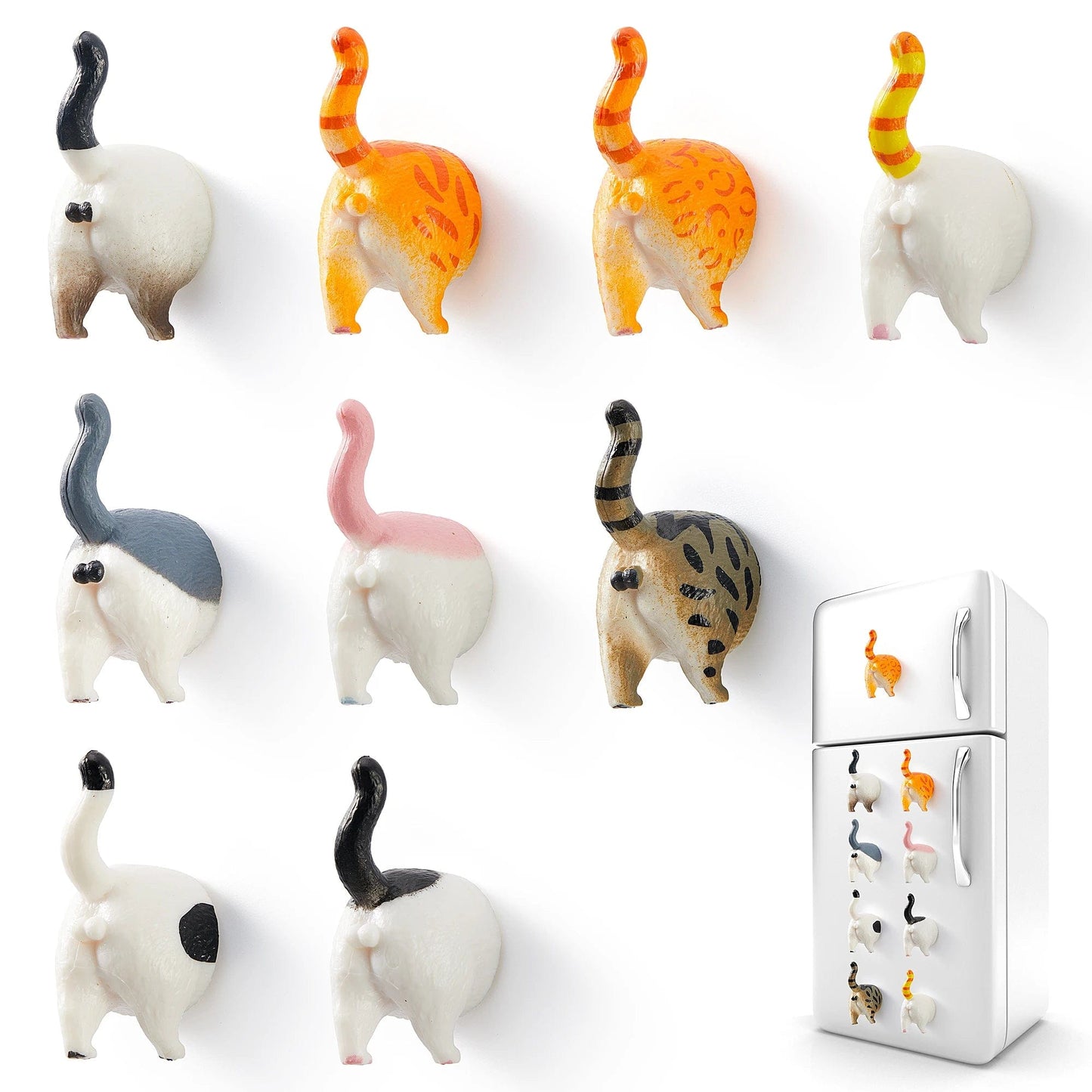 9Pcs Cat Butt Fridge Magnet