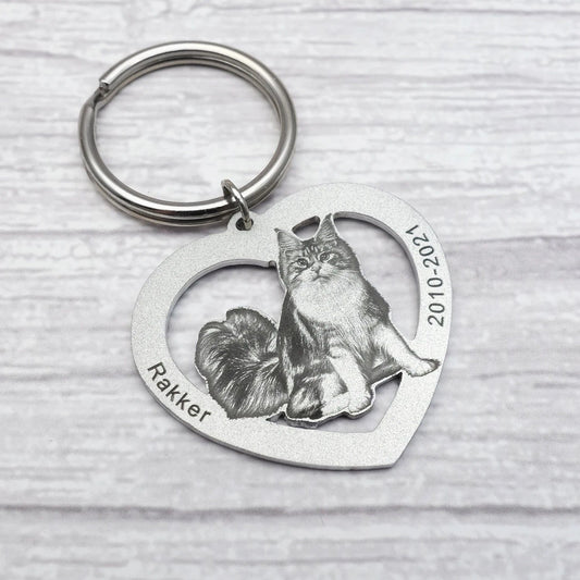 Personalized Pet Picture Cat Keychain