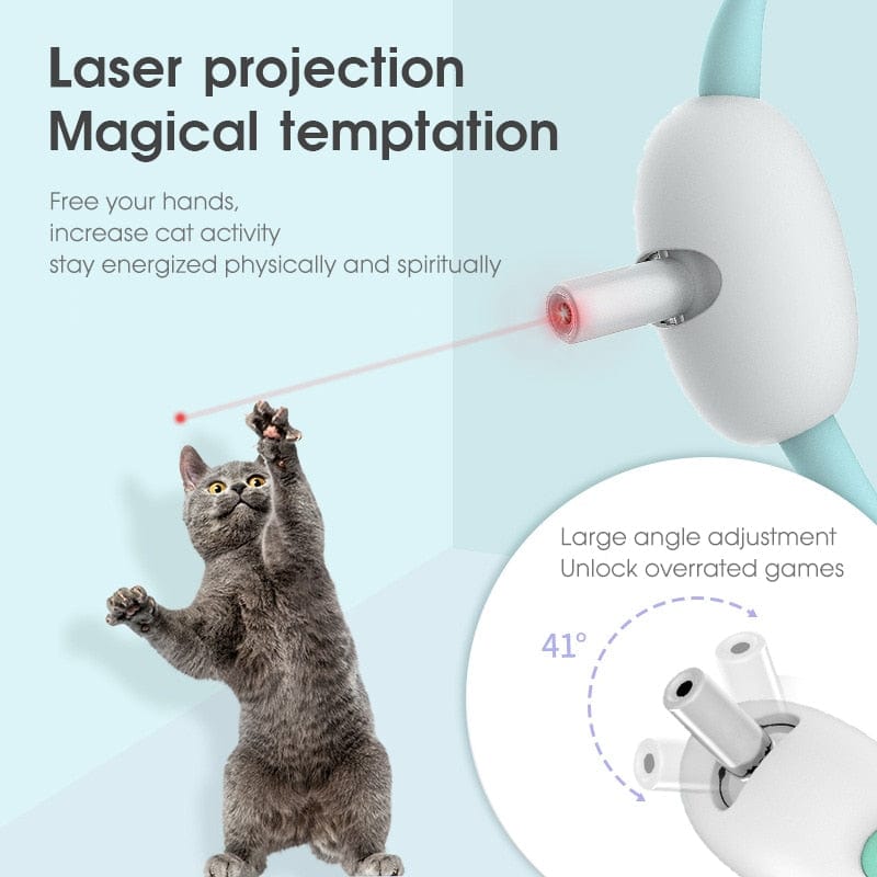 Collar-mounted cat laser teaser