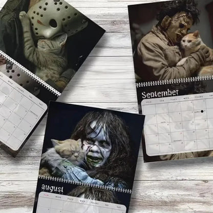 Hangable Scary Horror Cat Themed 2026 Calendar