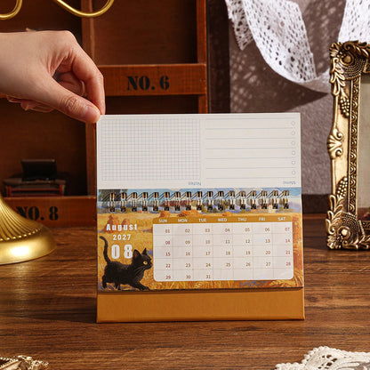 2027 Black Cat Desk Calendar