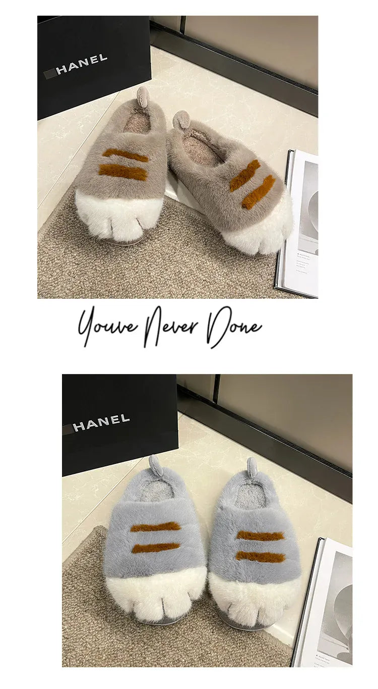 2025 New Cute Cat Paw Slippers
