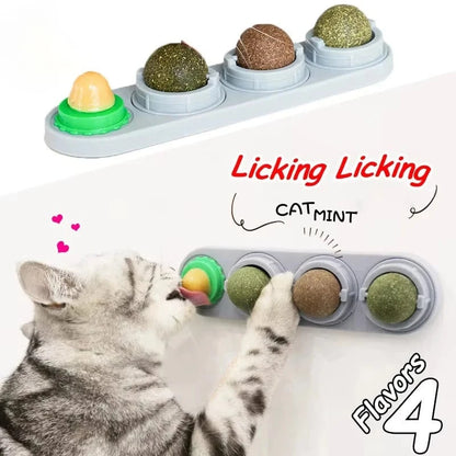 Four Catnip Ball Wall Toys