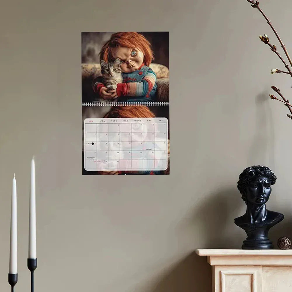 Hangable Scary Horror Cat Themed 2026 Calendar