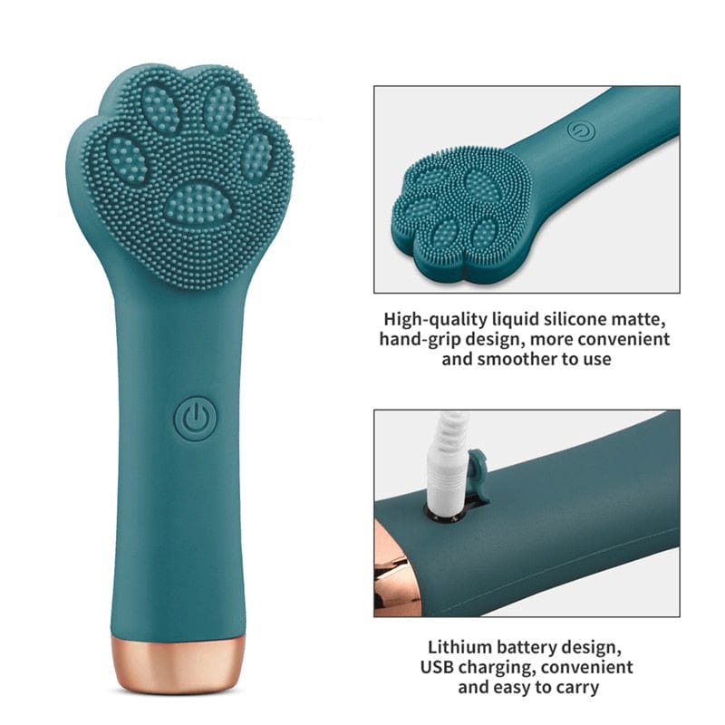 Paw care with an electric skincare brush