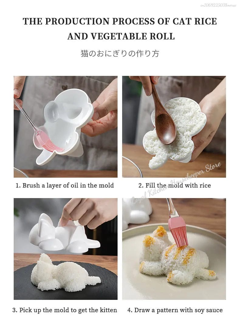 Cat Rice Sushi Cooking Molds