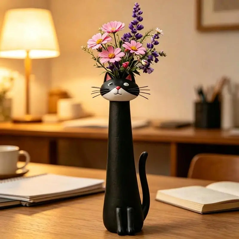 Long Necked Cat Flower Vases