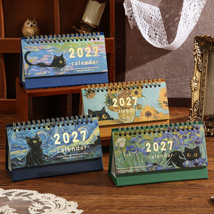 2027 Black Cat Desk Calendar