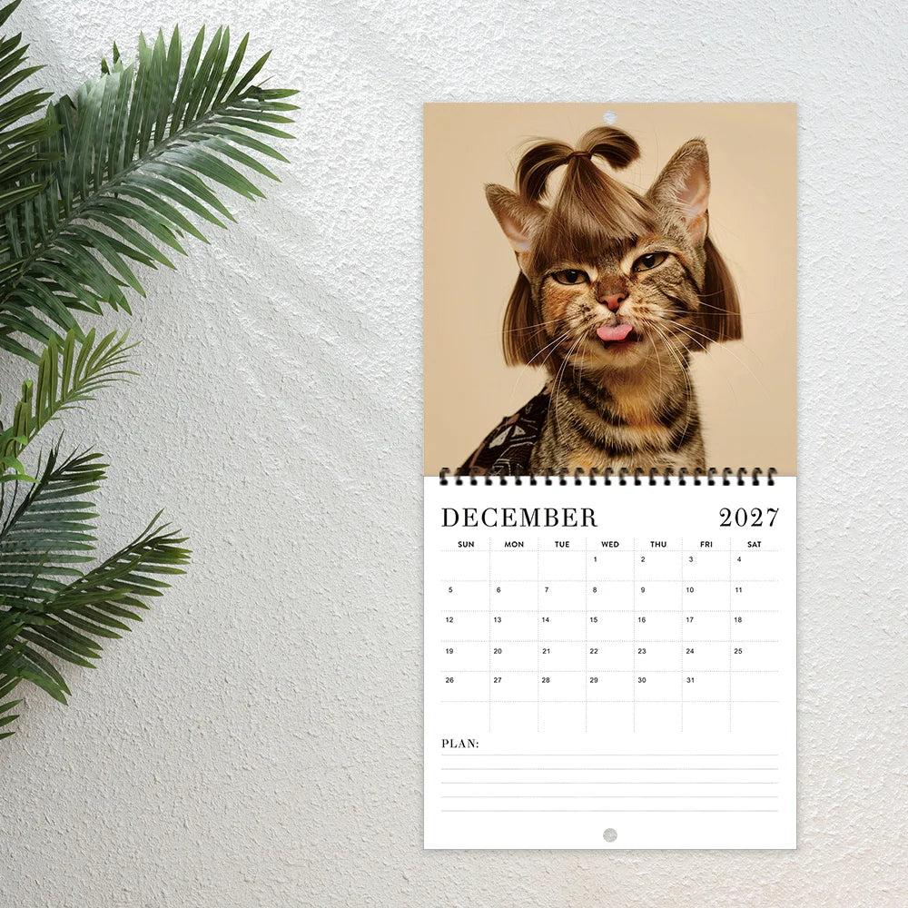 Silky Whiskers Cat Hairstyles Calendar 2027