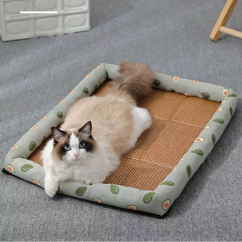 Cat mat with snuggly and cooling features