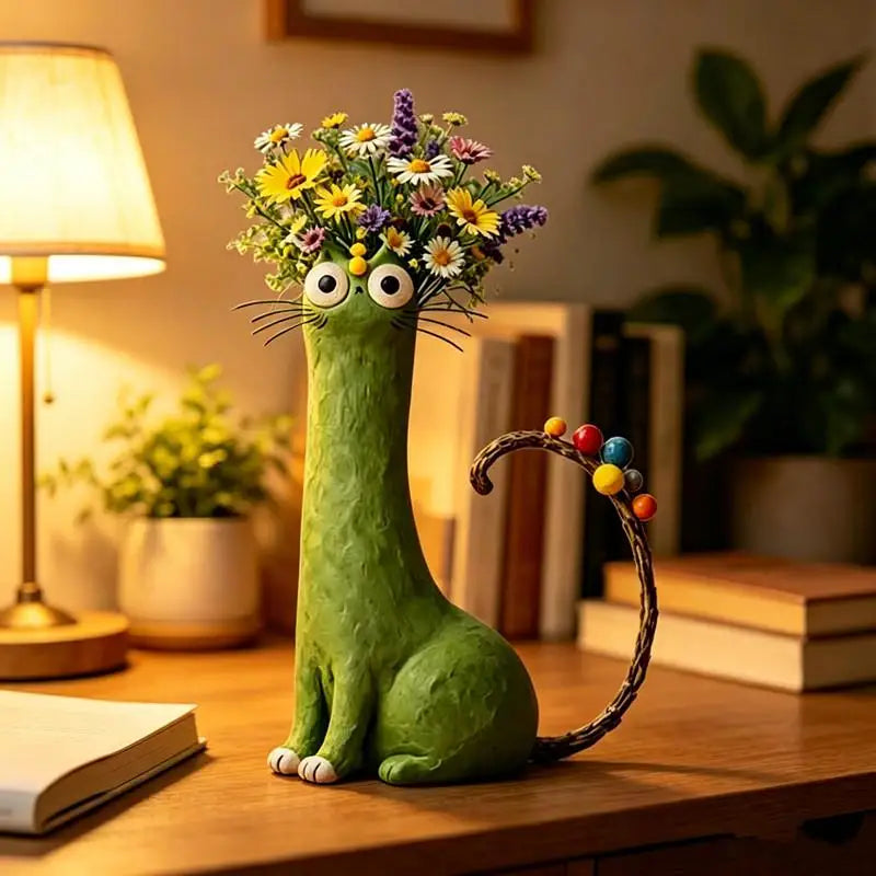Long Necked Cat Flower Vases