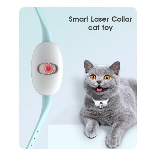Laser teasing collar toy for cats