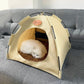 Purrfect canvas cat tent with waterproof design