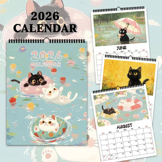 2026 Adorable Healing Black Cat Calendar