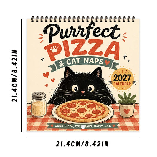 Purrfect Pizza and Cat Naps 2027 Calendar