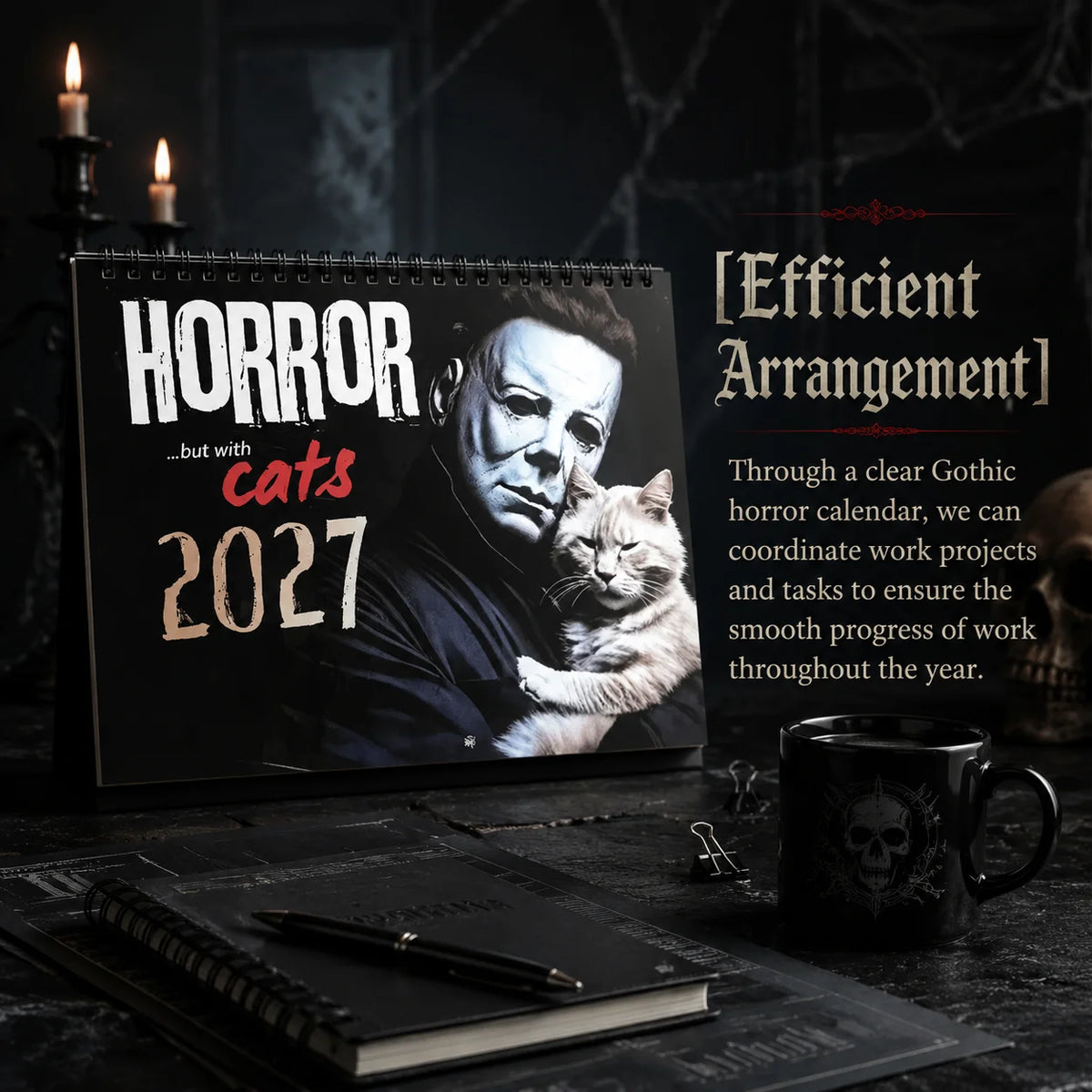 2027 Spooky Horror Cat Calendar