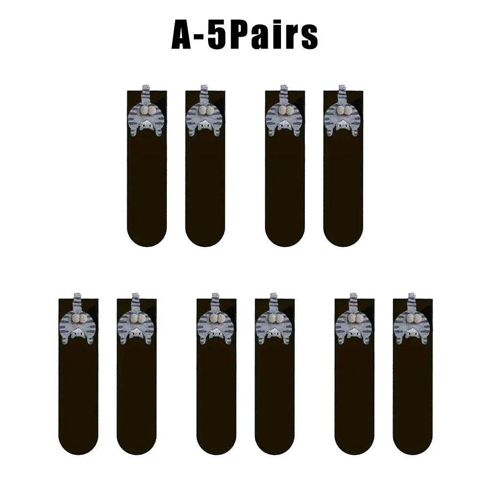 Funny Cat Socks with Fuzzy Balls