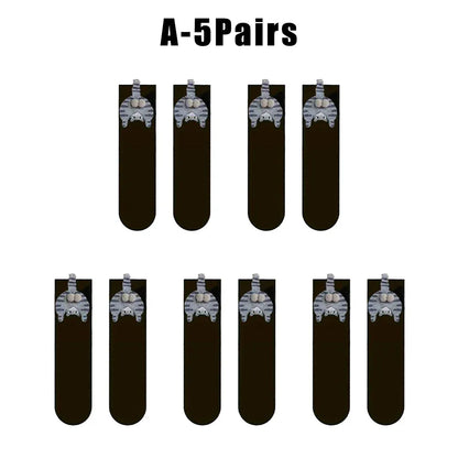 Funny Cat Socks with Fuzzy Balls