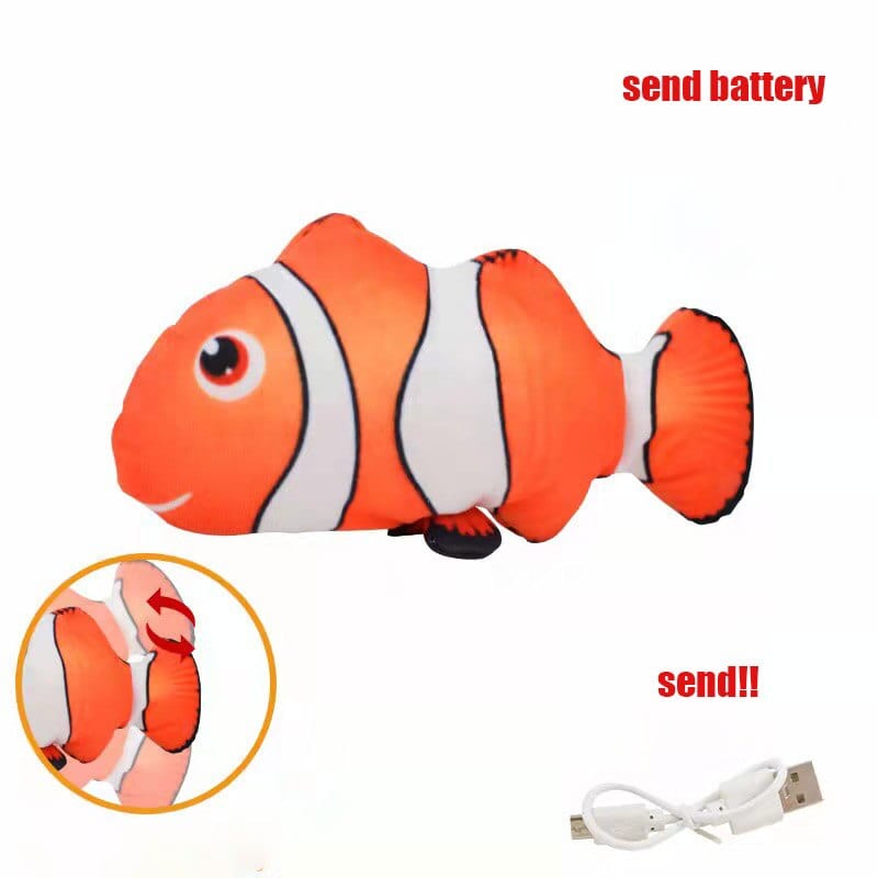 Cat-friendly electric fish toy with motorized action