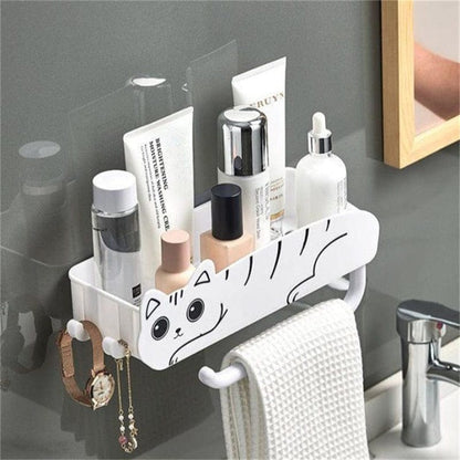 Whimsical cat bathroom organizer